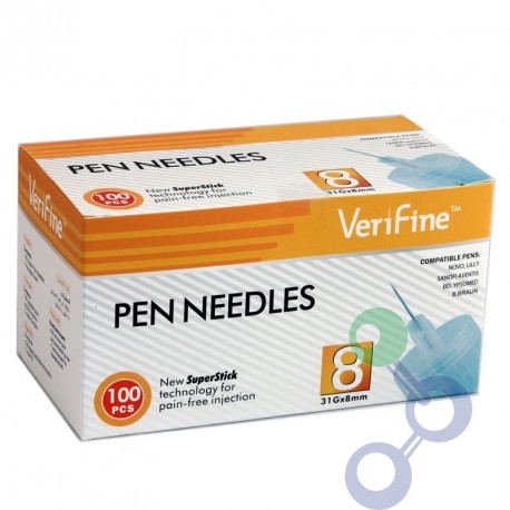 Verifine Igły do penów insulinowych 31G 0,25 x 8mm 100 sztuk